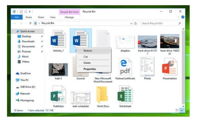 Recover a Deleted Folder from Recycle Bin