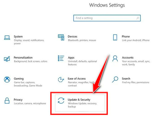 select Update & Security