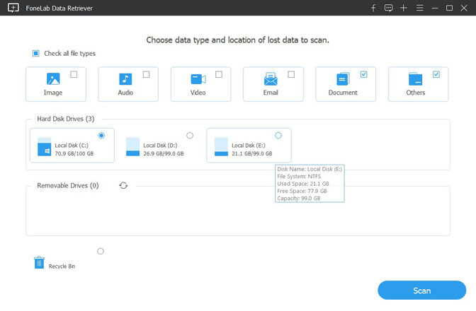 acceso directo, seleccione el tipo de datos y la ubicación