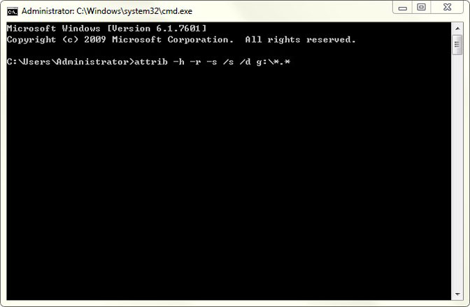 Using CMD Recover Files type command