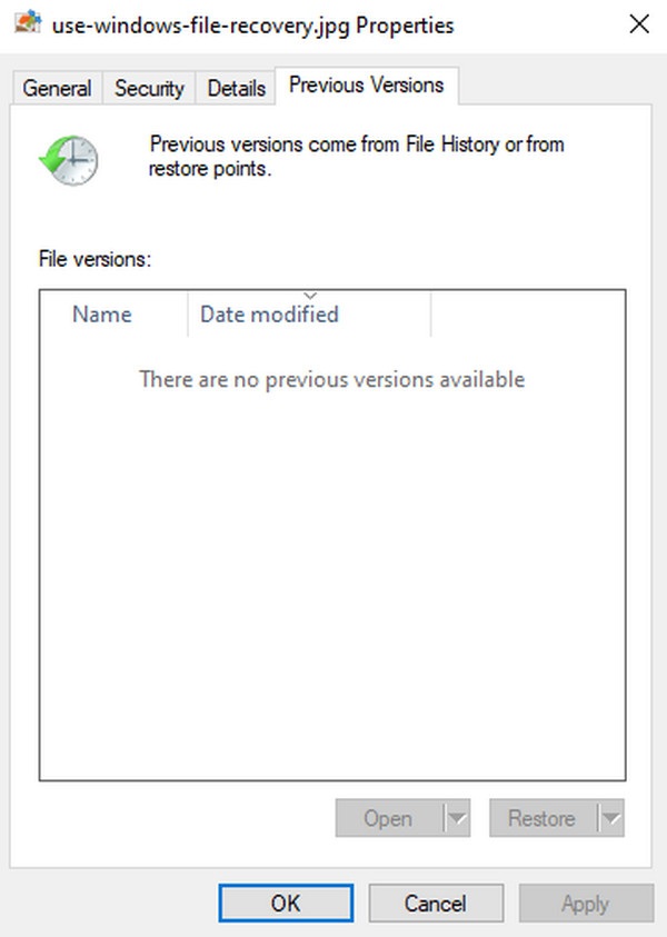 Recover Data Using Previous Versions