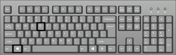 press the Windows + R keys