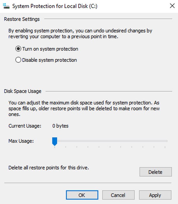 Enable System Protection