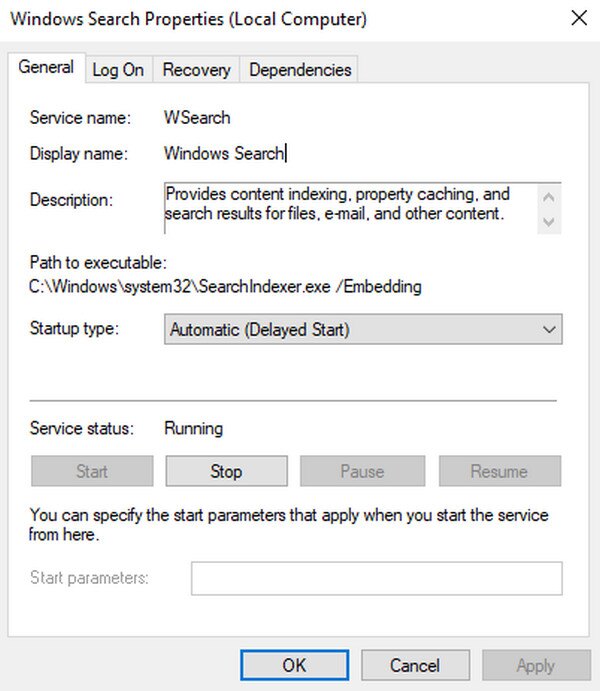 Check Windows Search Service