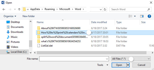 Check Autorecover Directory