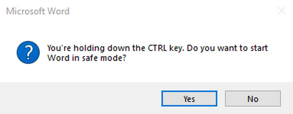 Launch Word In Safe Mode