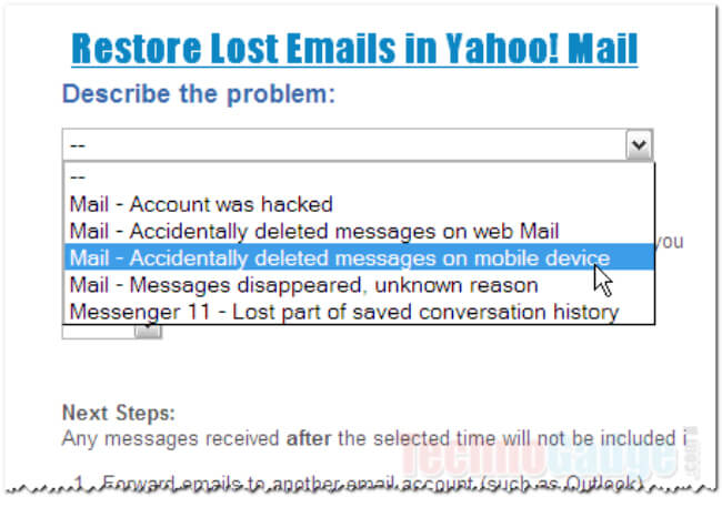 how to recover deleted mail from trash in yahoo