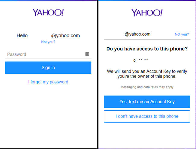 восстановить учетную запись Yahoo