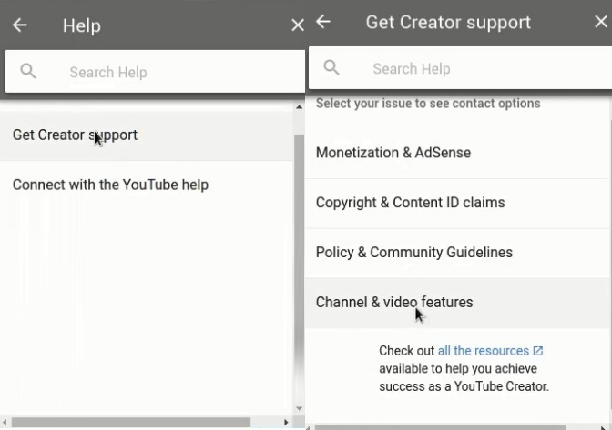 youtube get creator suppor