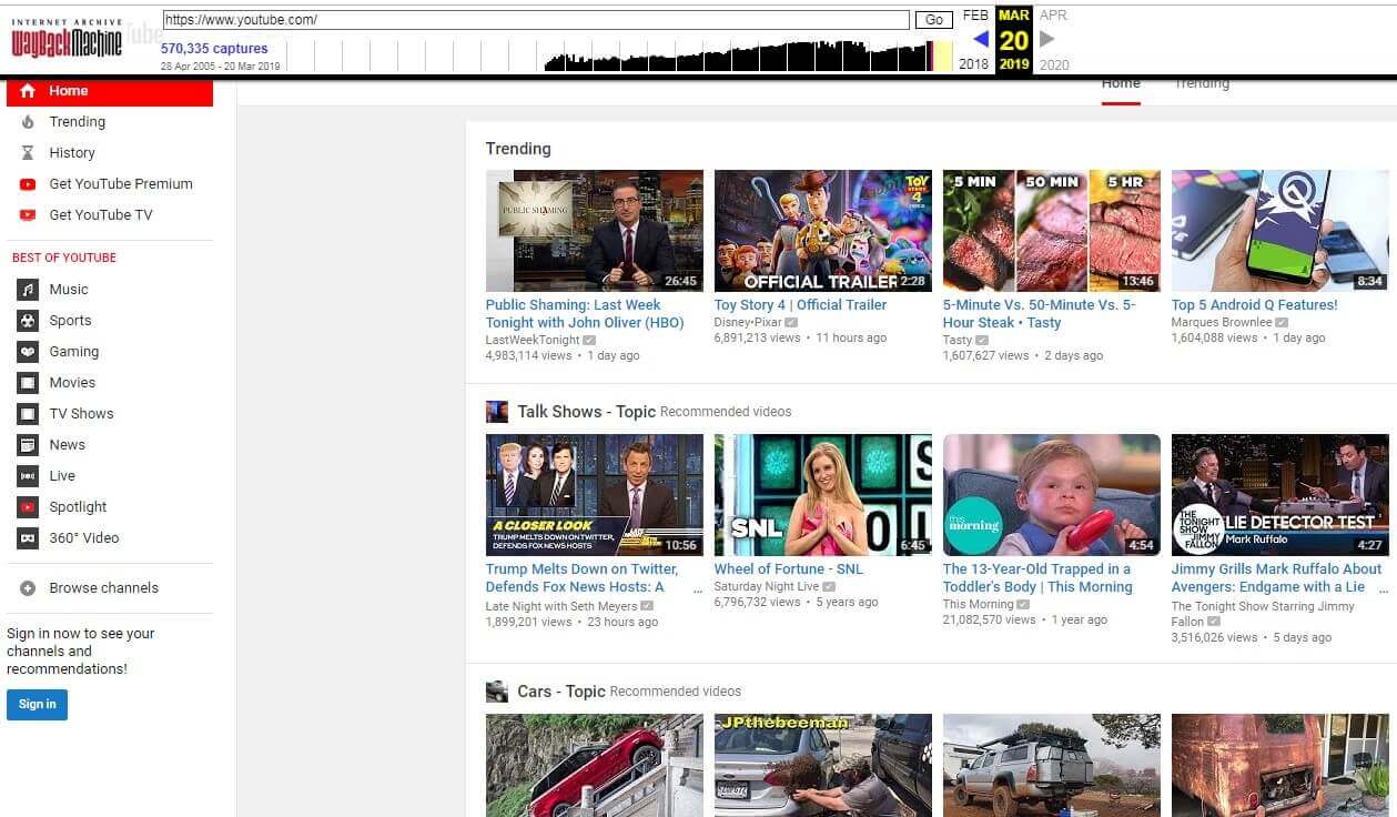 youtube history of video uploading