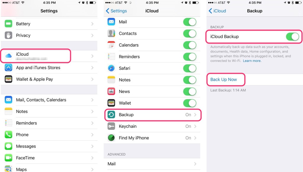 backup com icloud