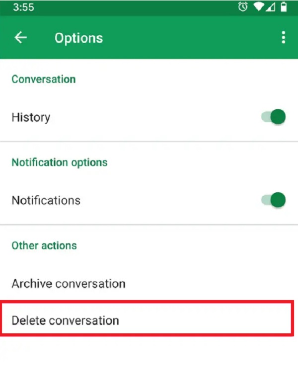 Delete Google Hangouts Message on Mobile Phone