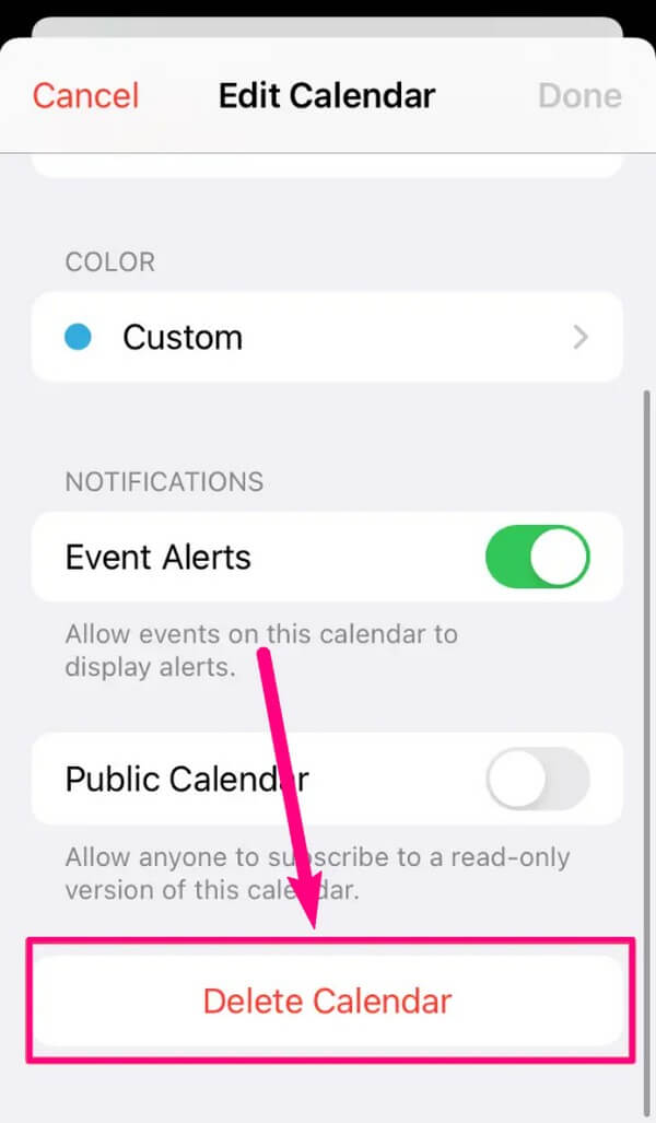 Cómo eliminar calendarios en la aplicación de calendarios de iPhone