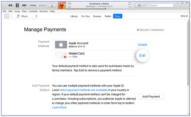 click edit button on itunes