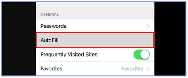 tap autofill on safari settings