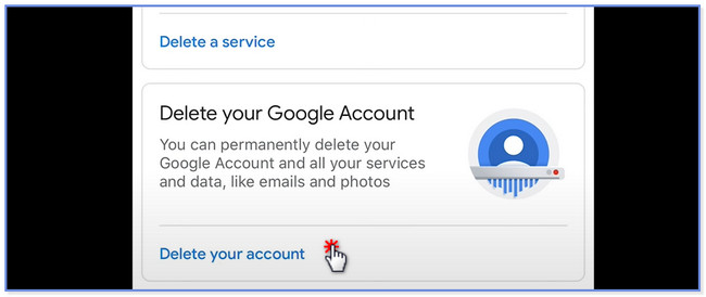 click the Delete Your Google Account button
