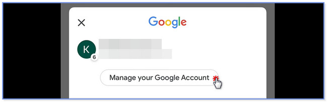 érintse meg a Google Fiók kezelése gombot