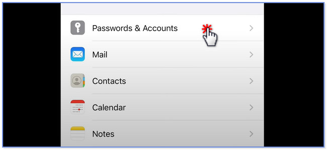 choose the Passwords & Accounts button