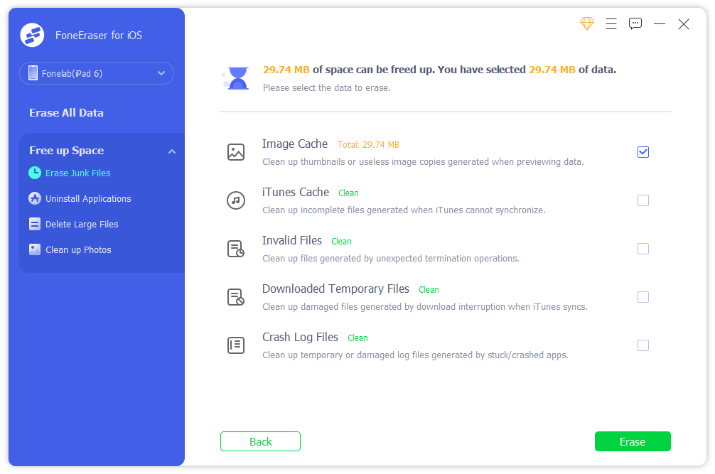 free up space interface