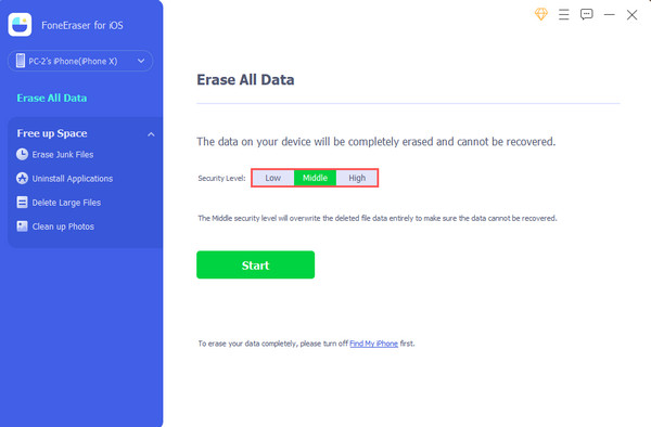 select a Security Level