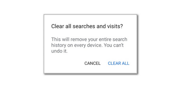 Tap Clear All Button