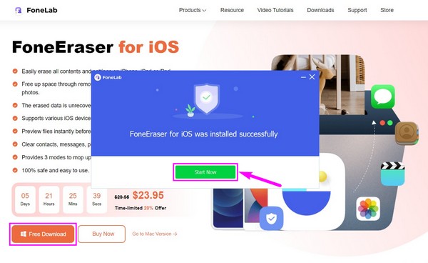 Нажмите «Загрузить бесплатно» на FoneEraser для iOS