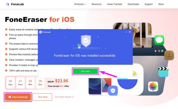 Trykk gratis nedlasting på FoneEraser for iOS