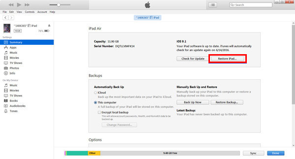 So wischen Sie ein iPad ab