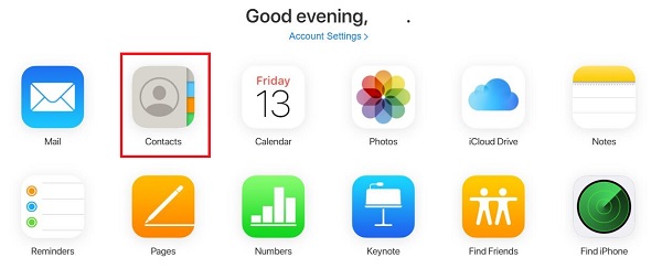 Smazání kontaktu na iPhone přes iCloud