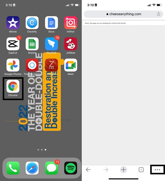 Chrome-app op je iPad