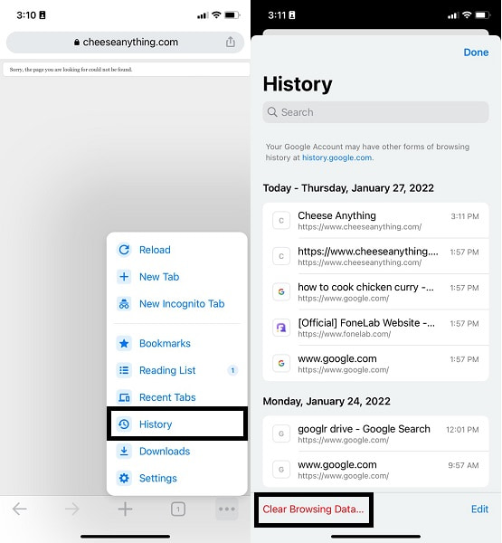 Clear Browsing Data
