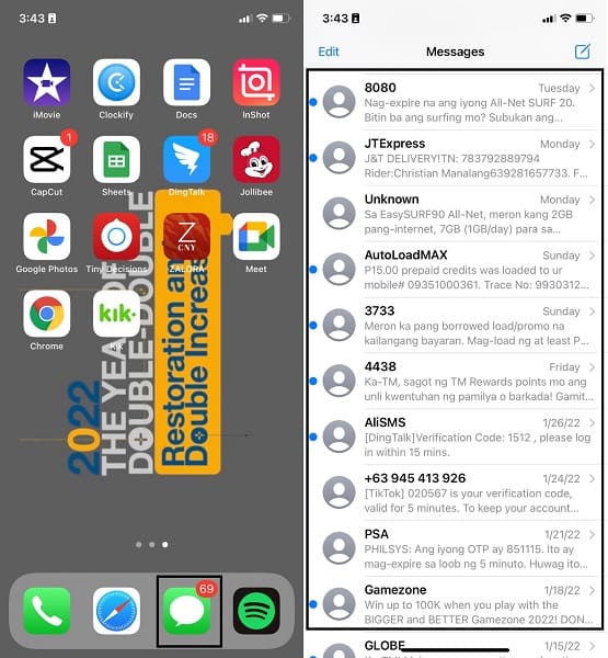 Messages app on your iPhone