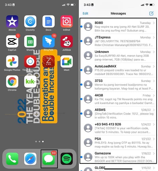 App Messaggi sul tuo iPhone