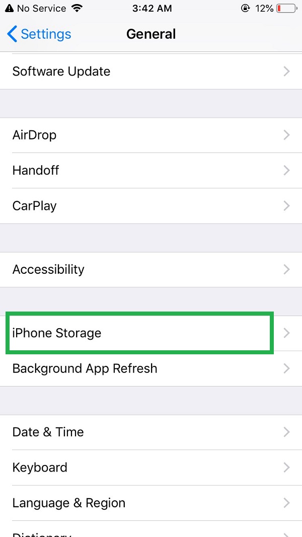 iPhone Storage