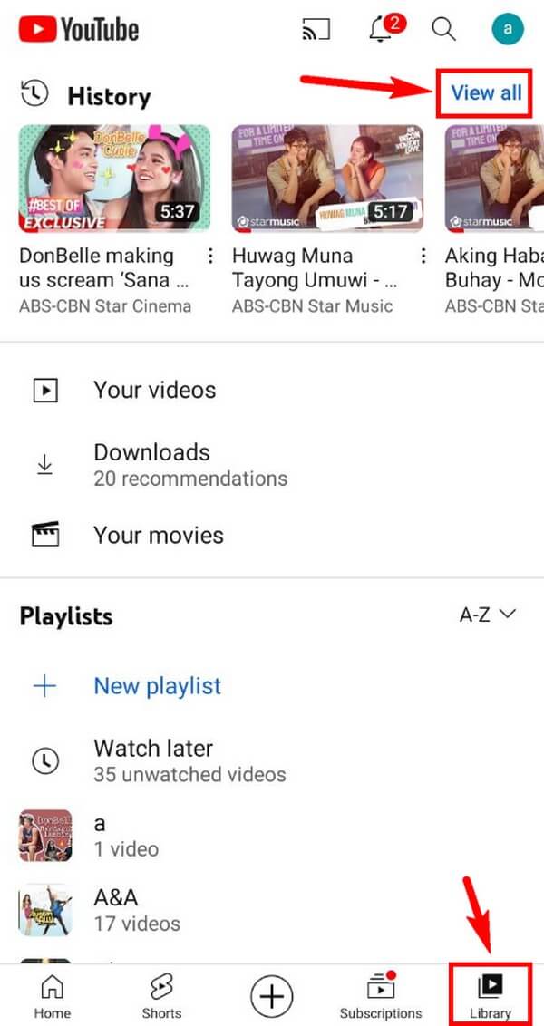 Eliminar el historial de YouTube en la aplicación de YouTube para iPad/iPhone