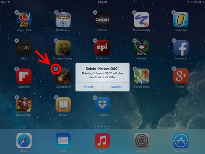 iPad Pro / mini / Air以前のバージョンからアプリを削除する