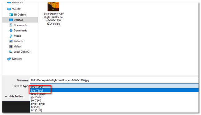 ckucj save as type button