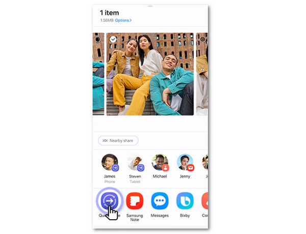 Tap Quick Share Button