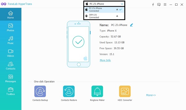 connect your iPhone and the Android phone