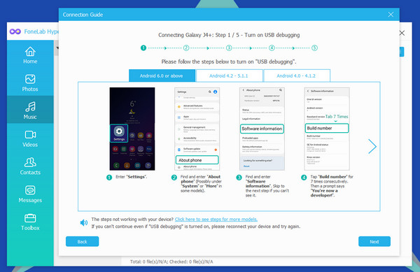 Toccare OK per consentire il debug USB