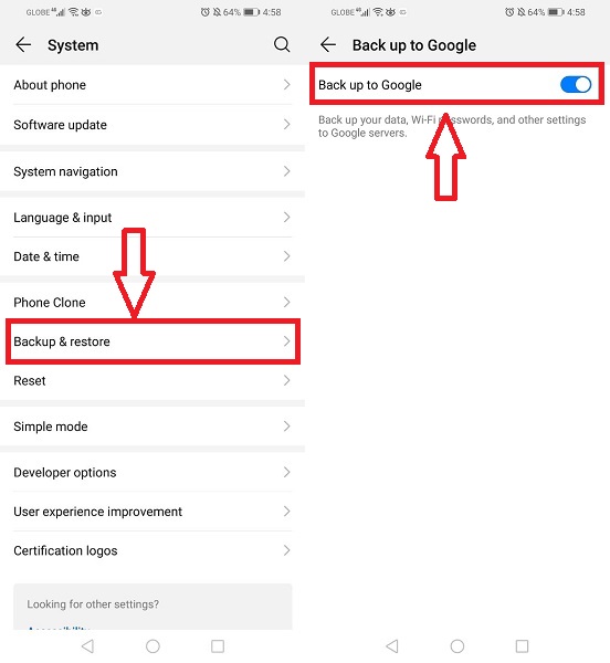 backup and restore