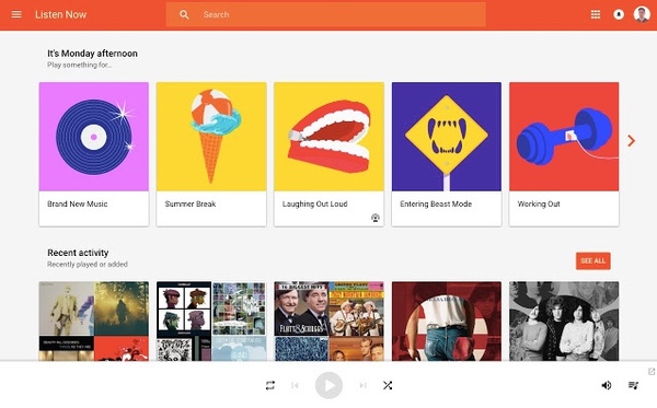 Google spelen muziek web