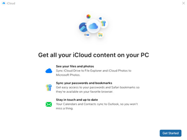 Click Get Started Button
