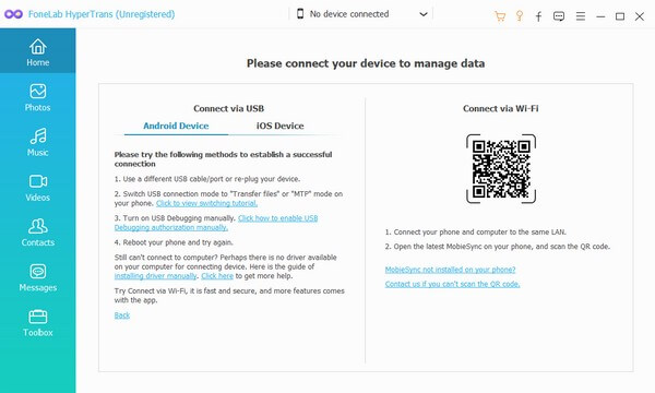 connect both mobile phones using two options to the computer
