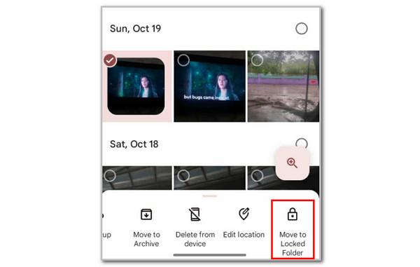 Tap Move to Locked Folder Button