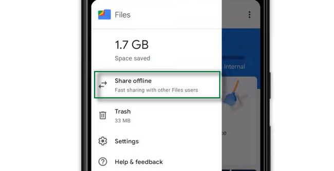 see the available storage and the Settings section