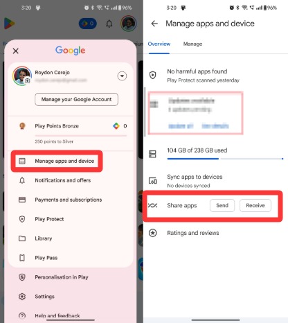 Manage apps & device