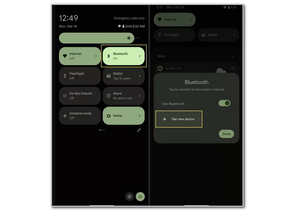 Tap Pair New Device Button