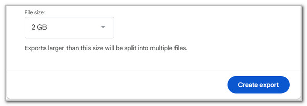click create export