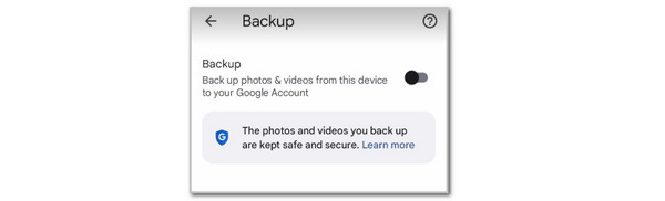 toggle on backup slider